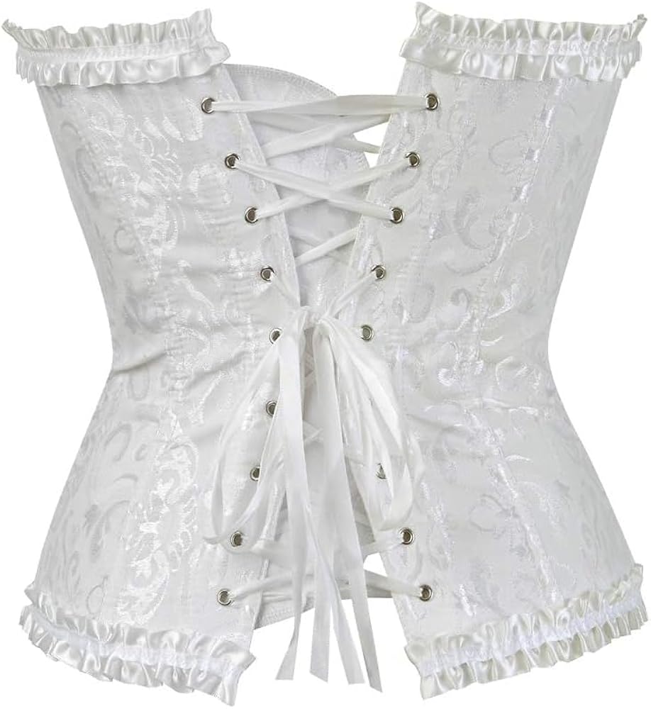 lace up layered corset（white,F） Amazon.com: DKCHENH Steam Punk Corset - White, 3X-Large Size